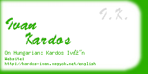 ivan kardos business card